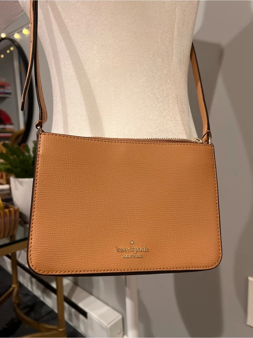 kate spade Caramel Tan Leather Crossbody Bag